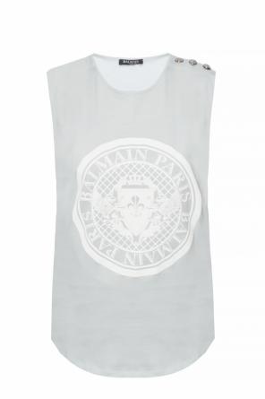 Sleeveless t-shirt with logo, zdjęcie 1 Sleeveless t-shirt with logo od Balmain
